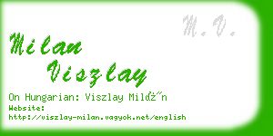 milan viszlay business card